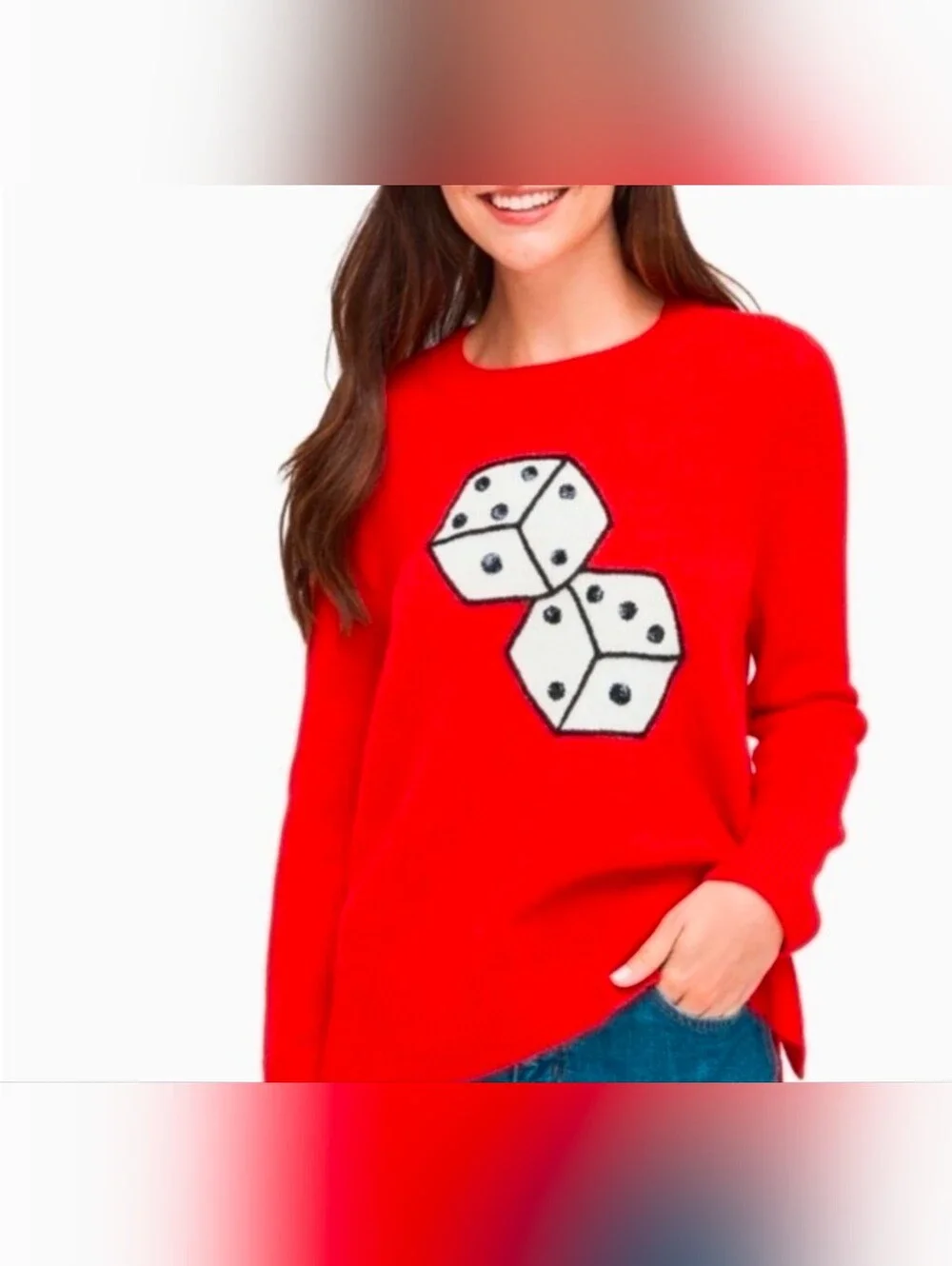 NWT Kate Spade Red Dice Sweater. Size S